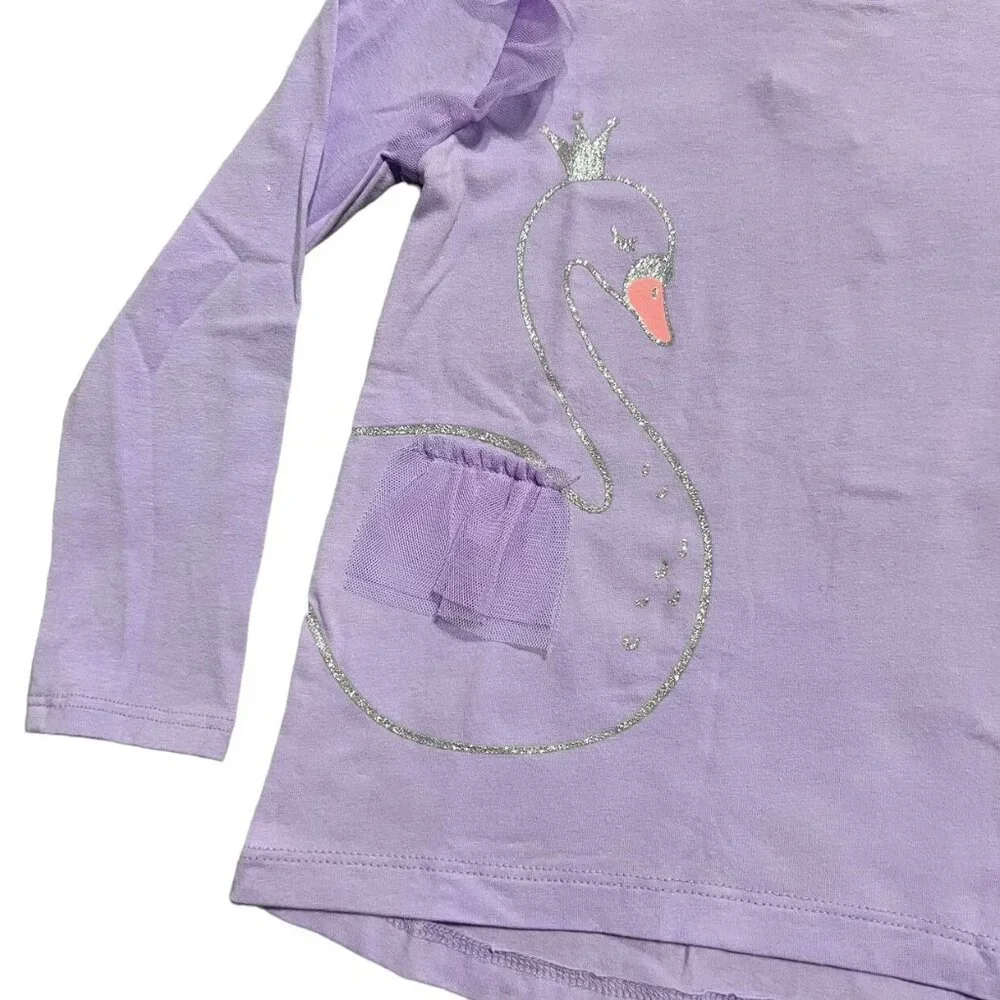 Carter's 3T Glittery Swan Ruffle Shirt